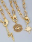 Fashion Key Chain Thick Chain Copper Inlaid Zircon Geometric Letter Openwork Necklace