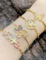 Fashion Round Bead Butterfly Butterfly Love Copper Inlaid Zircon Bracelet
