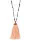Fashion Maroon Tassel Crystal Hand-beaded Woven Rice Bead Necklace