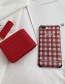 Fashion Red Stripe Wallet With Mirror Lipstick