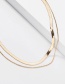 Fashion Silver Double Stacked Copper Chain Necklace With Flat Snake Chain