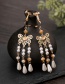 Fashion White Fringed Mesh Yarn Butterfly Pearl Resin Hairpin Crown Ear Clip Set