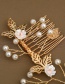 Fashion Golden Handmade Flower Pearl Hollow Hair Band