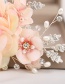 Fashion Pink Handmade Flowers And Diamond Pearl Hair Comb
