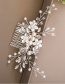 Fashion Silver Diamond Crystal Pearl Flower Insert Comb