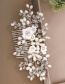 Fashion Silver Flower And Diamond Resin Comb