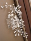 Fashion Silver Pearl Handmade Crystal Woven Alloy Insert Comb