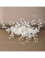 Fashion White Diamond Pearl Silk Flower Pearl Alloy Insert Comb