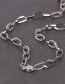 Fashion Silver 60cm Thick Chain Diamond Keychain Stainless Steel Hollow Necklace
