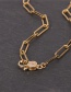 Fashion Gold 50cm Thick Chain Diamond Keychain Stainless Steel Hollow Necklace