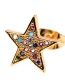 Fashion Golden Copper-inlaid Zircon Pentagram Earrings