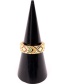 Fashion Golden Copper-set Zircon Diamond Pattern Wide Ring