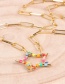 Fashion Gold 40cm Thick Chain Hollow Star Drop Oil Alloy Necklace