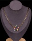 Fashion Gold 50cm Thick Chain Hollow Star Drop Oil Alloy Necklace