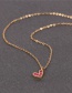 Fashion Red Love Stainless Steel Necklace With Zircon