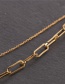 Fashion Golden Thick Chain Stainless Steel Hollow Double Necklace