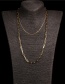 Fashion Golden Thick Chain Stainless Steel Hollow Double Necklace