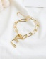 Fashion Gold Color L Alloy Alphabet Bracelet