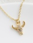 Fashion Golden Copper-set Zircon Bull Head Necklace