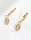 Fashion Golden Copper Studded Zircon Stud Earrings