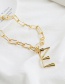 Fashion Gold Color K (40cm) Alloy Letter Necklace