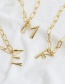 Fashion Gold Color J (60cm) Alloy Letter Necklace