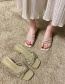 Fashion Beige Rhinestone Anti-slip Cross-heel Sandals