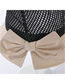 Fashion Khaki Openwork Stitching Knitted Top Bow Sunscreen Fisherman Hat