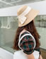 Fashion Khaki Wide-brimmed Sunscreen Color-block Patch Bow Fisherman Hat