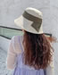 Fashion Beige Wide-brimmed Sunscreen Color-block Patch Bow Fisherman Hat