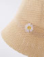 Fashion Beige Daisy Embroidered Fisherman Hat