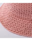 Fashion Pink Milk Silk Cotton Yarn Knitted Hollow Fisherman Hat