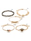 Fashion Golden 5 Sets Of Alloy Shell Love Eyes Rice Beads Anklets