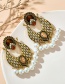 Fashion Golden Diamond-like Alloy Diamond-shaped Hollow Earrings