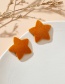 Fashion Orange Velvet Five-pointed Star Earrings