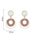 Fashion Pink Matte Paint Drop Dripping Contrast Round Earrings