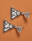 Fashion Black Alloy C-shaped Alloy Diamond Earrings