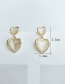 Fashion Yellow Alloy Diamond Love Heart Earrings