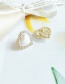 Fashion White Diamond Love Pearl Alloy Earrings