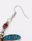 Fashion Blue Diamond-shaped Dragonfly Alloy Long Earrings