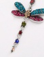 Fashion Red Diamond-shaped Dragonfly Alloy Long Earrings