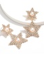 Fashion Silver Multi-layer Five-pointed Star Diamond Earrings