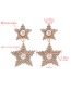 Fashion Silver Multi-layer Five-pointed Star Diamond Earrings