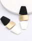 Fashion Black Gold White Geometric Alloy Multicolor Stitching Earrings