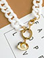 Fashion White Resin Alloy Chain Shell Pearl Necklace