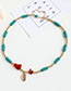 Fashion Green Alloy Shell Resin Rice Bead Multi-layer Necklace