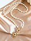 Fashion Golden Alloy Pearl Round Hollow Love Double Necklace