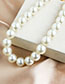 Fashion Beige Alloy Pearl Love Necklace
