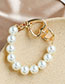 Fashion Beige Alloy Pearl Love Bracelet