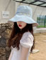 Fashion Snow Bud Powder + Rice Daisy Fisherman Hat With Big Edge Embroidery On Both Sides